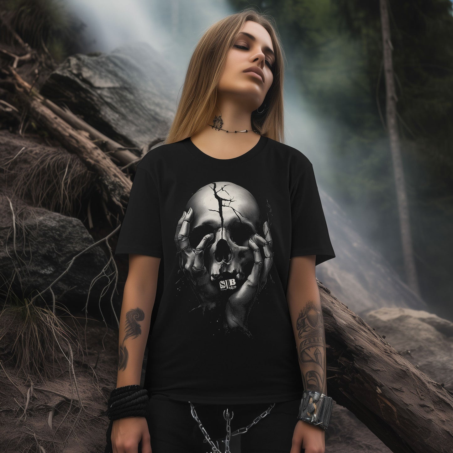 thinker skull dark art shirt