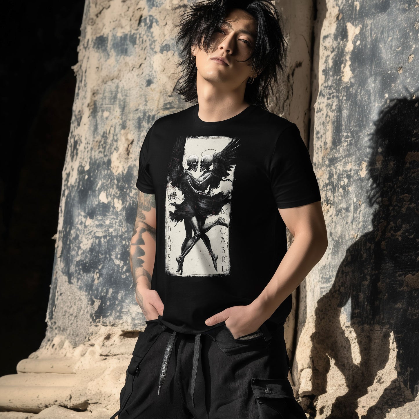 danye macabre skeleton dancing dark art shirt