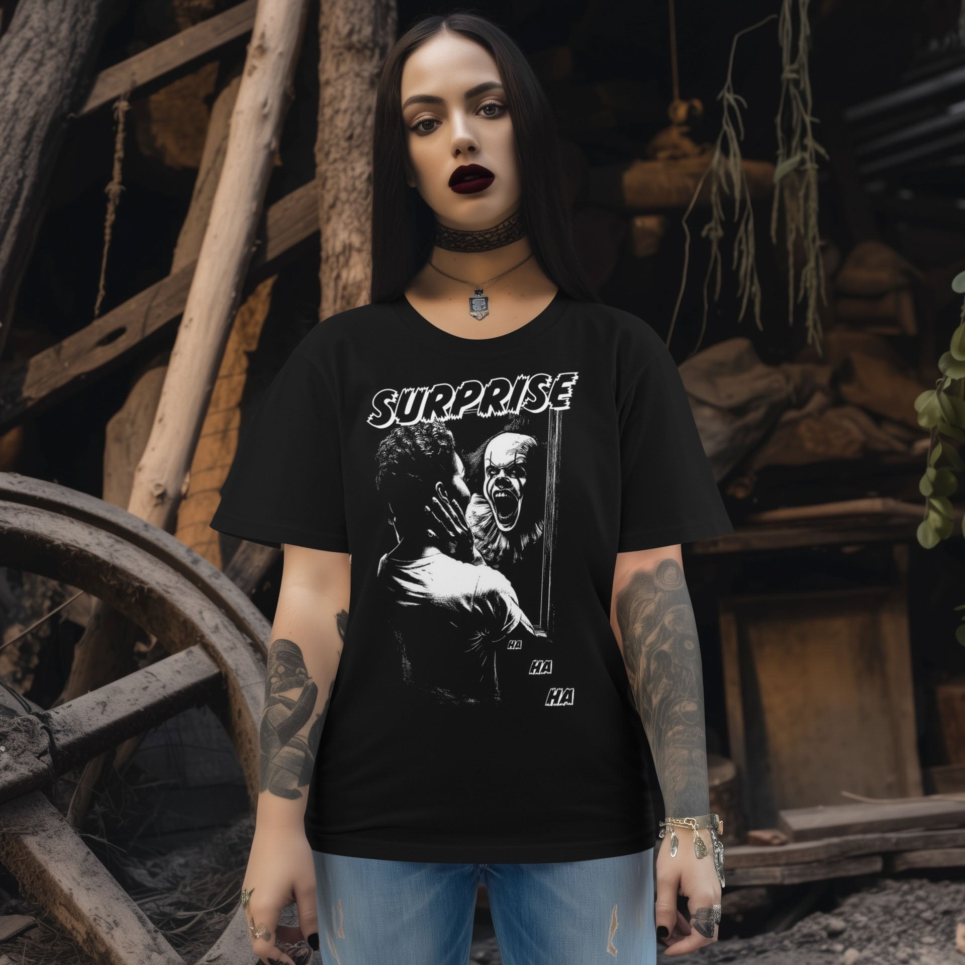 evil mirror clown dark art shirt